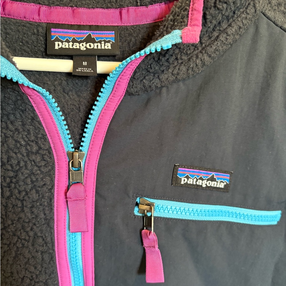 Patagonia Retro Pile Pullover Pitch Blue Fleece Sweater - Picture 3 of 4